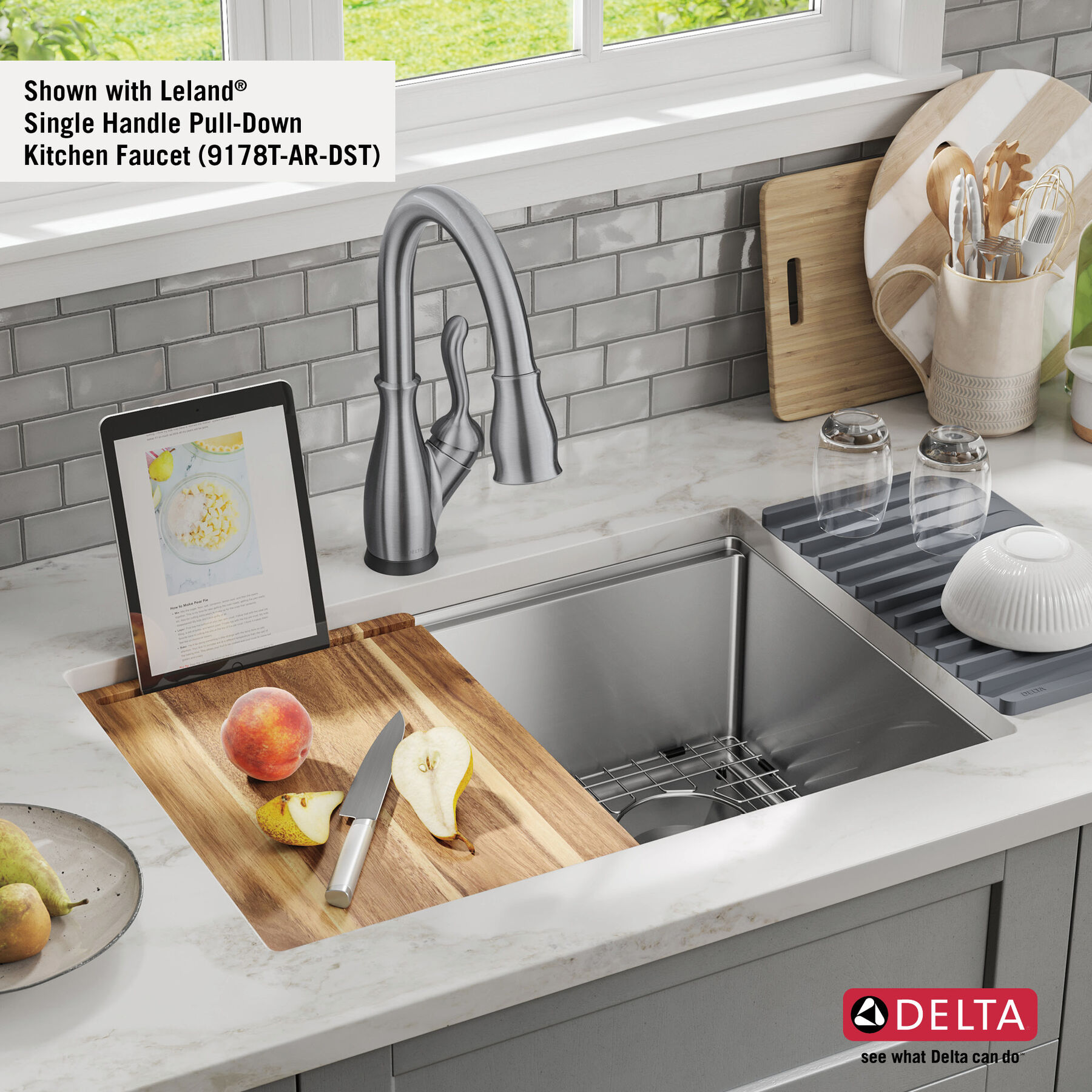 27” Workstation Kitchen Sink Undermount Stainless Steel Single Bowl with WorkFlow™ Ledge and Accessories, image 13